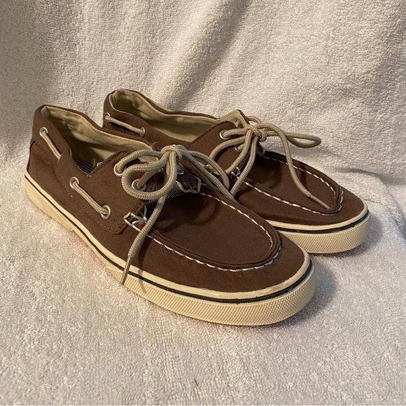 Fall Creek Shoes Mens Size 8 Lace Up Flats Boat Brown Bellaire - Picture 1 of 11